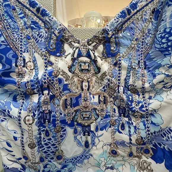 Camilla Blue and White Floral One Piece Swimsuit Size Medium - Picture 8 of 8